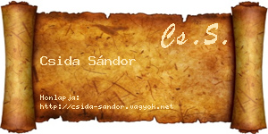 Csida Sándor névjegykártya