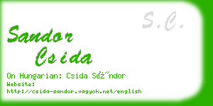 sandor csida business card